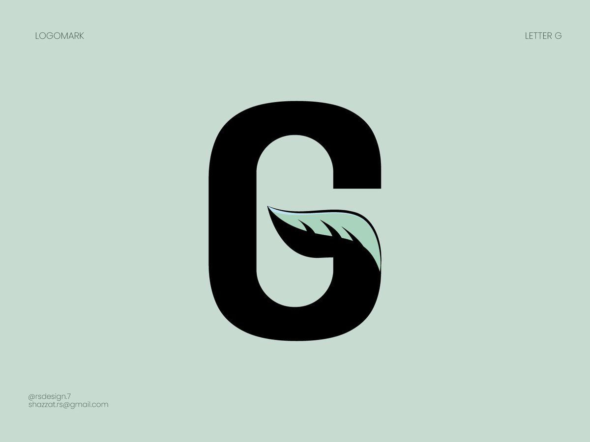 shazzat_7's tweet photo. Letter G + Leaves logo design 

Email: shazzat.rs@gmail.com

#Logo #logonew #logos #letterlogo #logoinspire #Logodesigner #typhography #LogoDesign #logoleaves #brand #branding #logomaker #letters #logoplace #modern #brandingdesigner https://t.co/9iA8dQkevJ