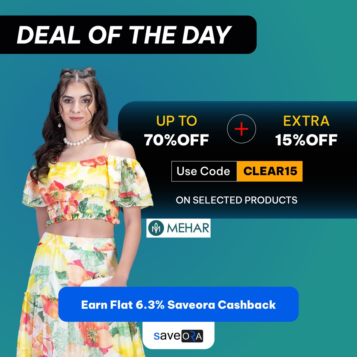 Unlock your fashion dreams with Mehar's amazing offer🔓

Link: saveora.com/store/mehar

#SaveBig #Saveora #cashback #fashion #dealoftheday