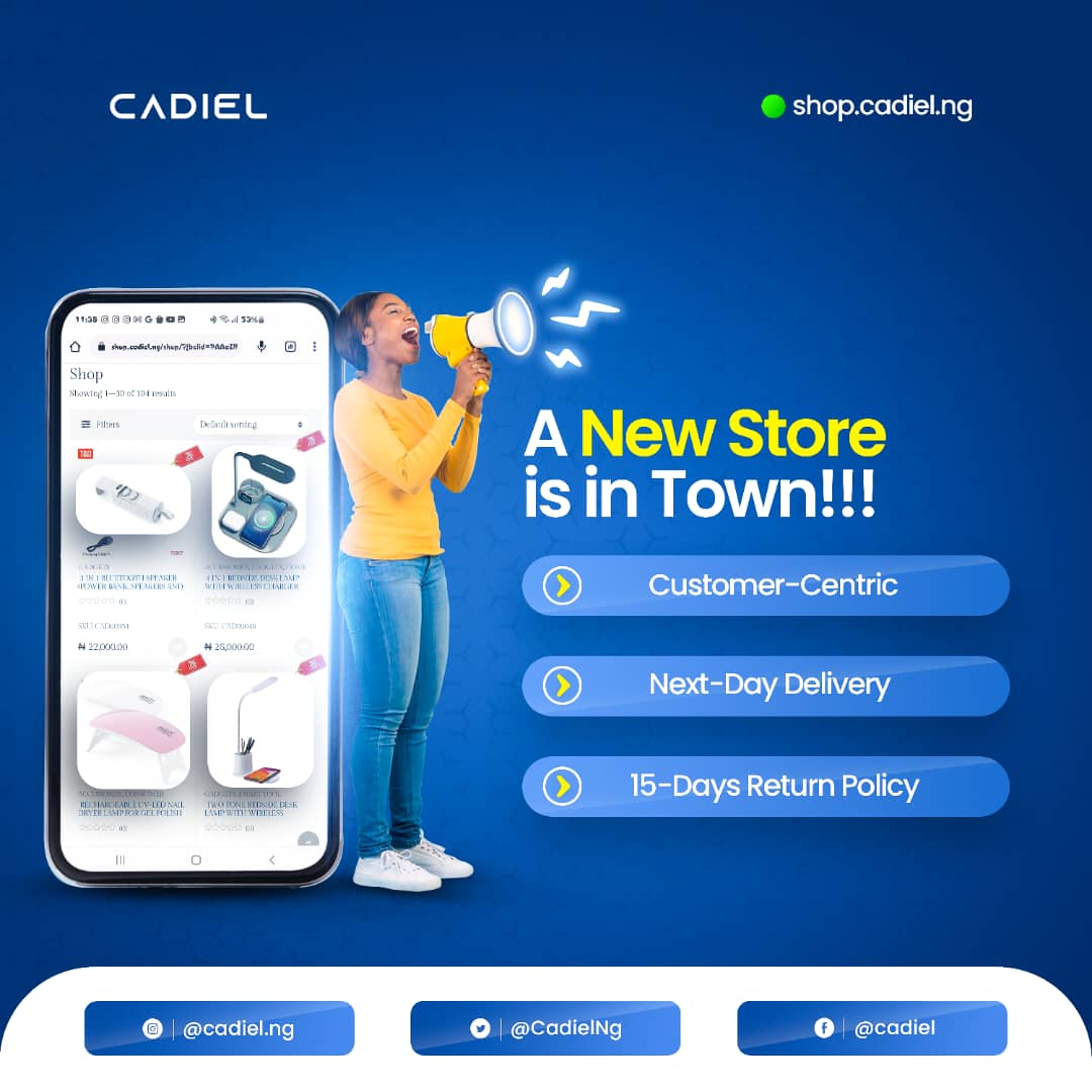 Guy I just found this Shopping store, very fast and Swift, and the things they sell is very affordable you can get things as low as N100 on this store.. they work online and offline 
I simply love their efficiency. 
I purchased a toilet brush @cadiel.ng
Check them out guys: 👇