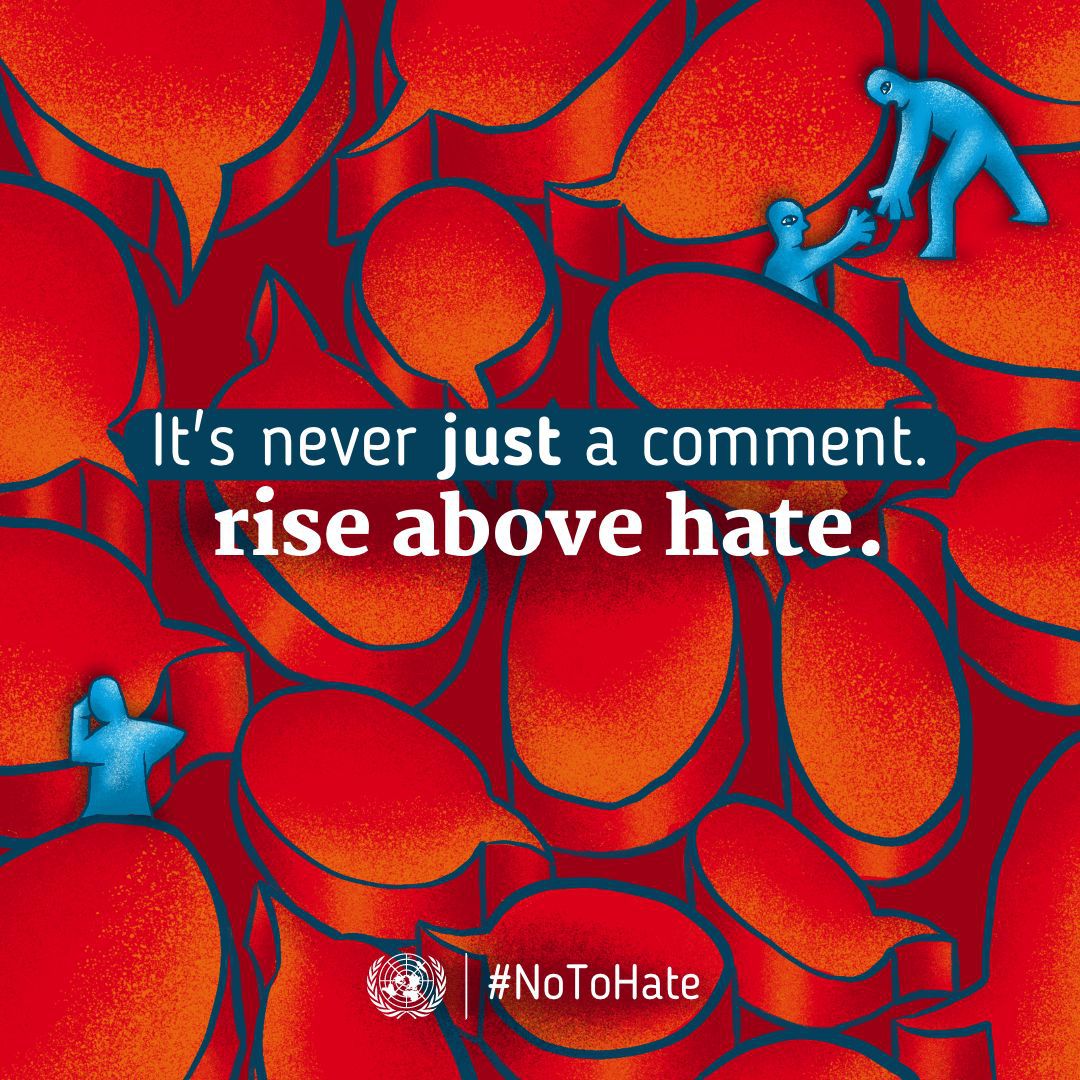 On the #InternationalDayforCounteringHateSpeech we join the international community in reminding ourselves  of the power of #Diversity, it is the force that unites and empowers us rather than fragment us and divide us. Today, and everyday we say #NoToHate 
<a href="/UN/">United Nations</a> <a href="/EU_Commission/">European Commission</a>
