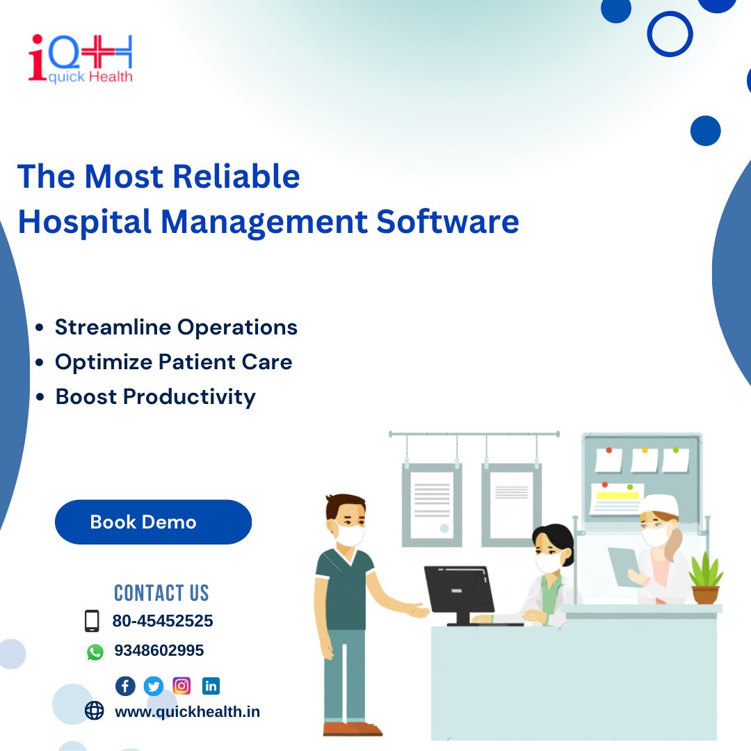 IqhLtd's tweet image. Do you have problems with Patient Registration, Difficulty in documentation?

Get faster, easier, more convenient, and cost-effective software solutions for your hospital. For details

Visit us: quickhealth.in
Call us :08045452525 
#Hospitalmanagementsoftware #HMS #IQH