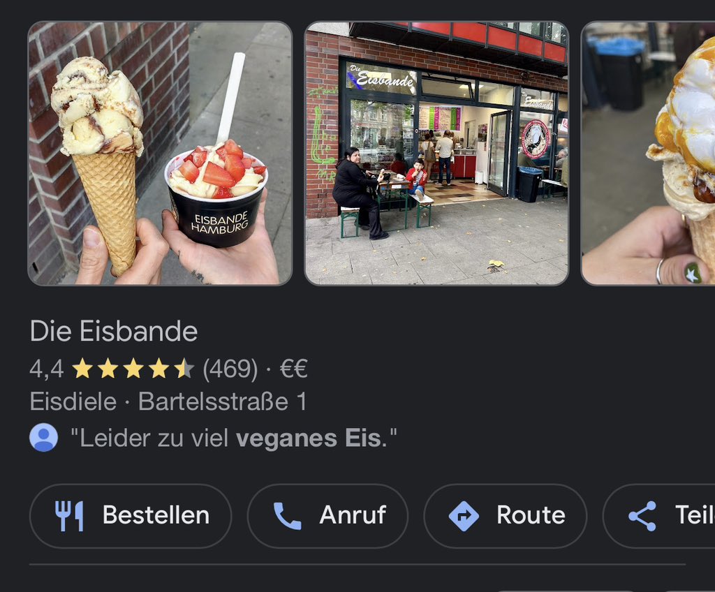 VeganWicky's tweet photo. “Leider zu viel #vegan|es Eis” - Danke für diese Rezension, jetzt weiß ich genau wo ich hin muss.😘 https://t.co/Nz4EwUFmyi