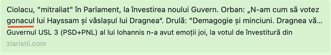 dexonlineRo's tweet photo. Speram că dl Orban ne va ajuta să aflăm pentru totdeauna ce fel de specie de pește este gonacul, dar se pare că a fost prins în plasa nemiloasă a unei derivări regresive involuntare!
https://t.co/G7CYvK5NTq
https://t.co/43YQ64VFGw
https://t.co/z0npRrOS81 https://t.co/Hx0B9aTC0N