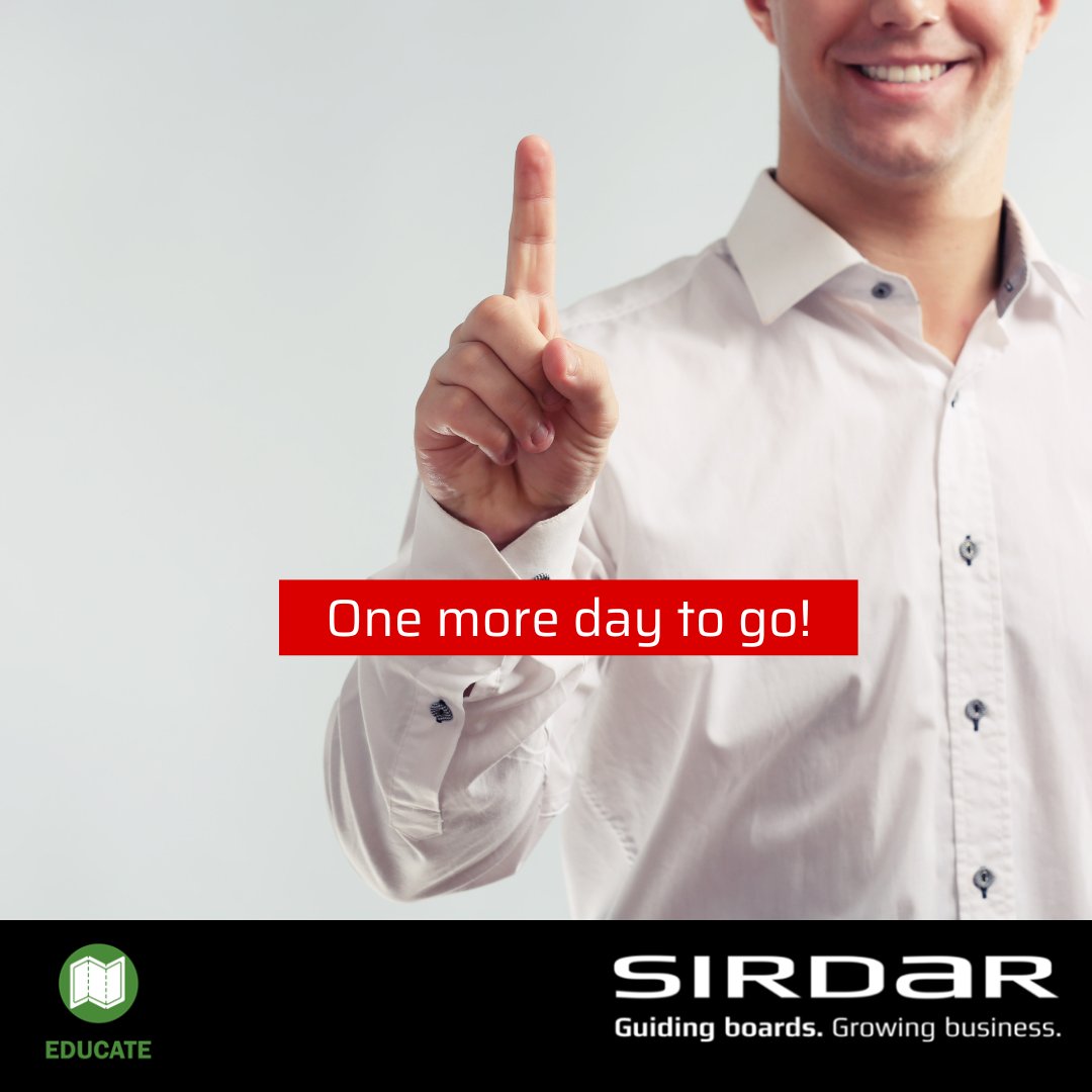 If you want to take your business to greater heights, understand how to gain true value from your board and improve governance, don’t miss tomorrow's half-day Board Effectiveness Workshop with @RogerHitch.
lnkd.in/dnKMCBT

#Sirdar #DirectorTraining #BoardPerformance