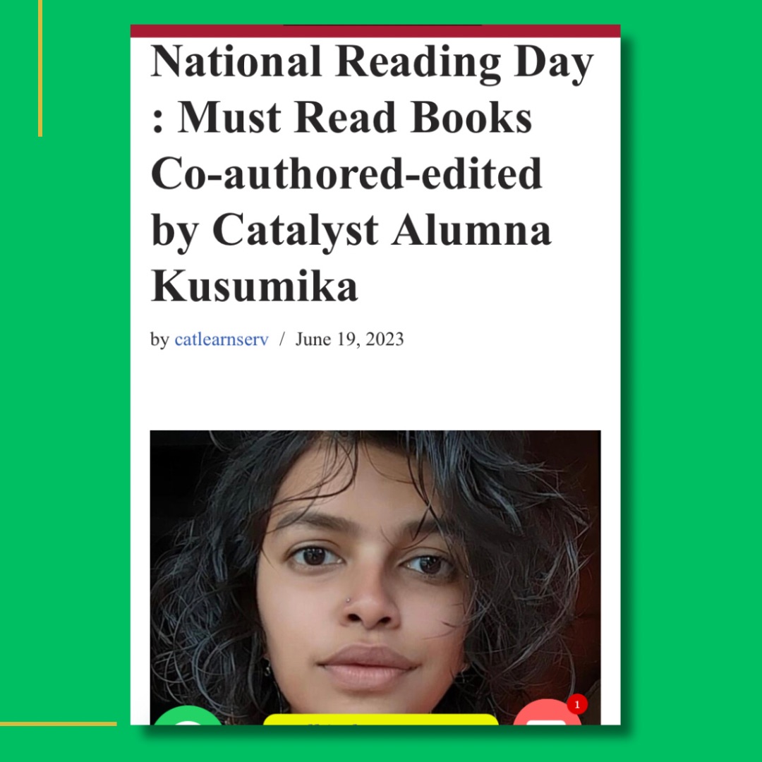 National Reading Day : Must Read Books Co-authored-edited by Catalyst Alumna Kusumika

Know more : 👇🏽♥️✨

catlearnserv.com/national-readi…

Get Trained For Rewarding Careers in the Social Sector ! 

#careers #socialsector #socialscience #bachelors #masters #jobs #humanities #arts #india