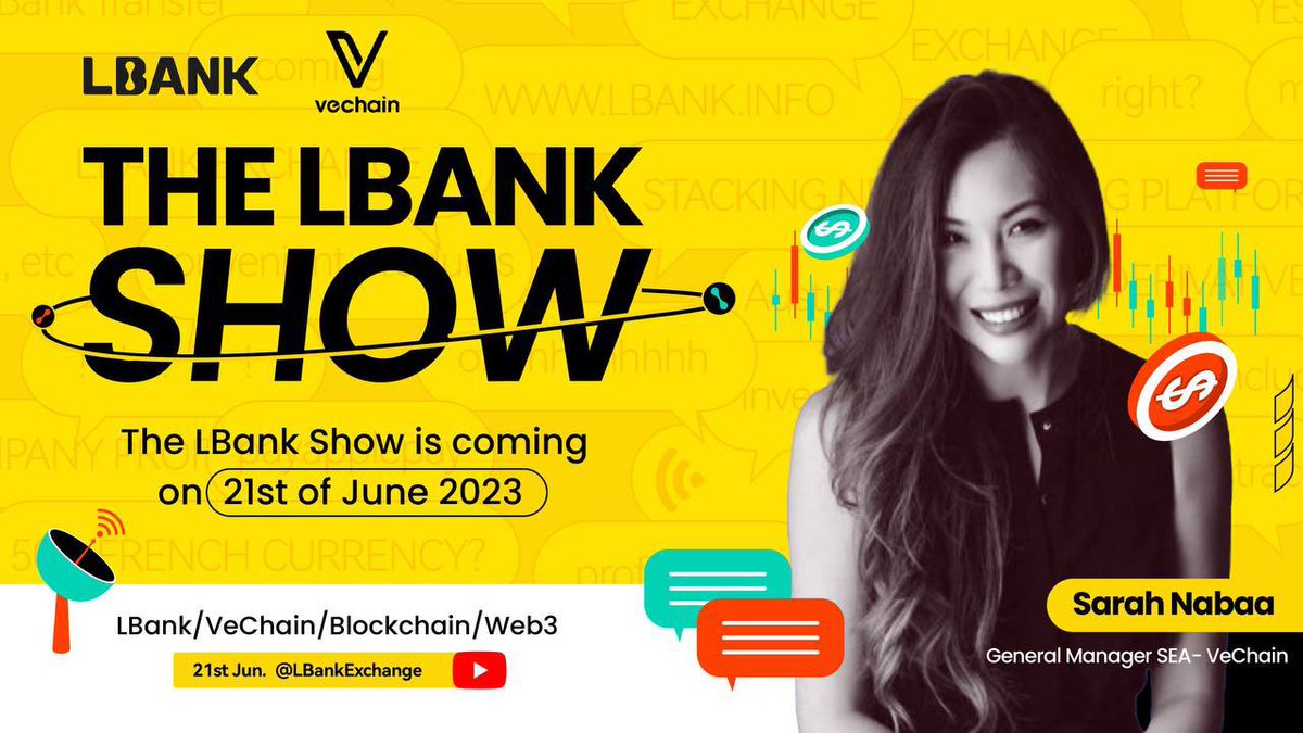 👉#TheLBankShow is coming on 21st of June 2023! 

☕️This episode will feature General Manager SEA of @vechainofficial Sarah Nabaa (@Sarah_Nabaa)

💰Win $500 $USDT by following rules:
1️⃣ Subscribe to our YouTube: youtube.com/@LBankExchange 
2️⃣Follow @LBank_Exchange & @vechainofficial…