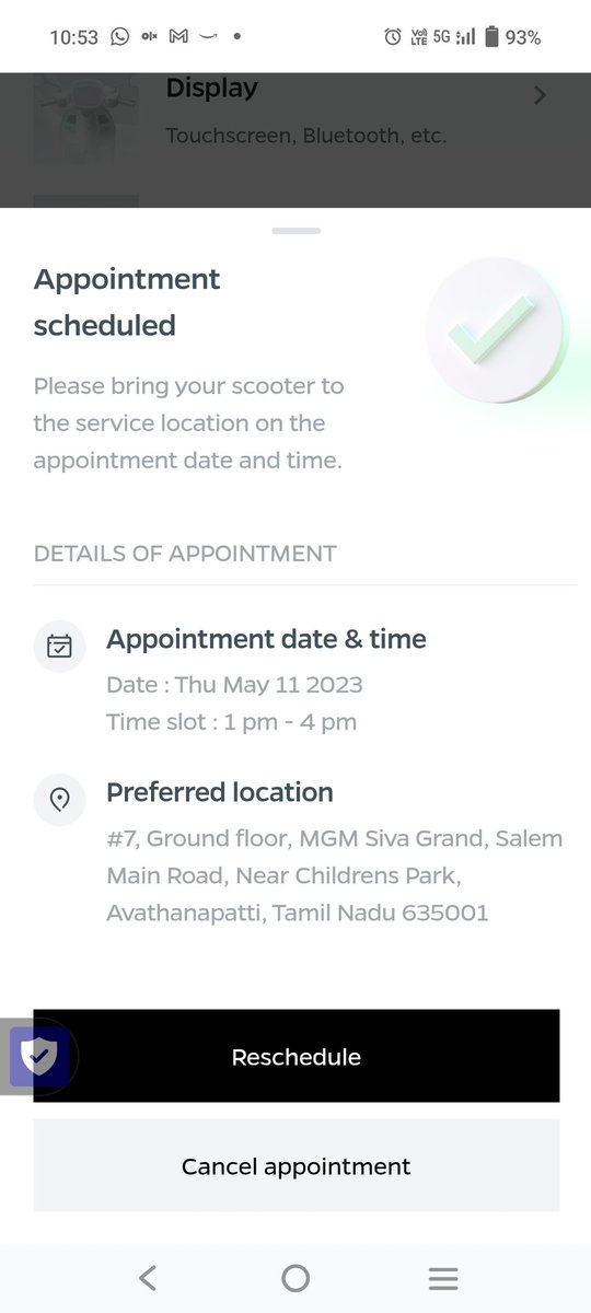 Maheshd678's tweet photo. In april requested.. got appointment in may.. but still no calls no response from ola which is so disappointing.. @OlaElectric @bhash https://t.co/VyCStseKc0