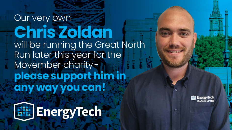 Chris Zoldan who works as an Electrical Manager here at @energytech_ltd ,
will be running the Great North Run this year to support the @MovemberUK charity!
We wish him all the best and, if you'd like to support him follow this link👉zurl.co/n4z2 

#movember #charity
