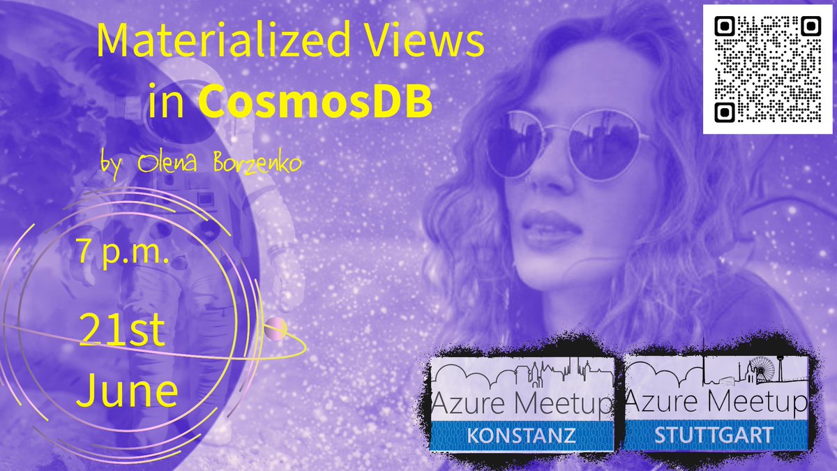 toto_san1's tweet image. 📢 Calling all IT developers! Join our online event on June 21st at 7:00 PM (GMT+2) for an exciting deep dive into #Azure #CosmosDB and #MaterializedViews! Discover the transformative power of Cosmos DB and its key features.  #AzureMeetup @AzureStuttgart @azure_kn
