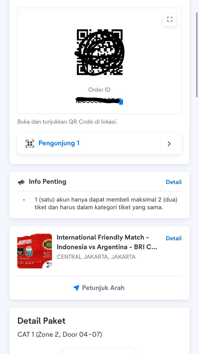 #WTS

WTS Tiket Indonesia vs Argentina
CAT 1 ( ZONE 2 ) 1Pcs only

Jual lebih murah dari harga normal,  2.2 juta COD Senayan