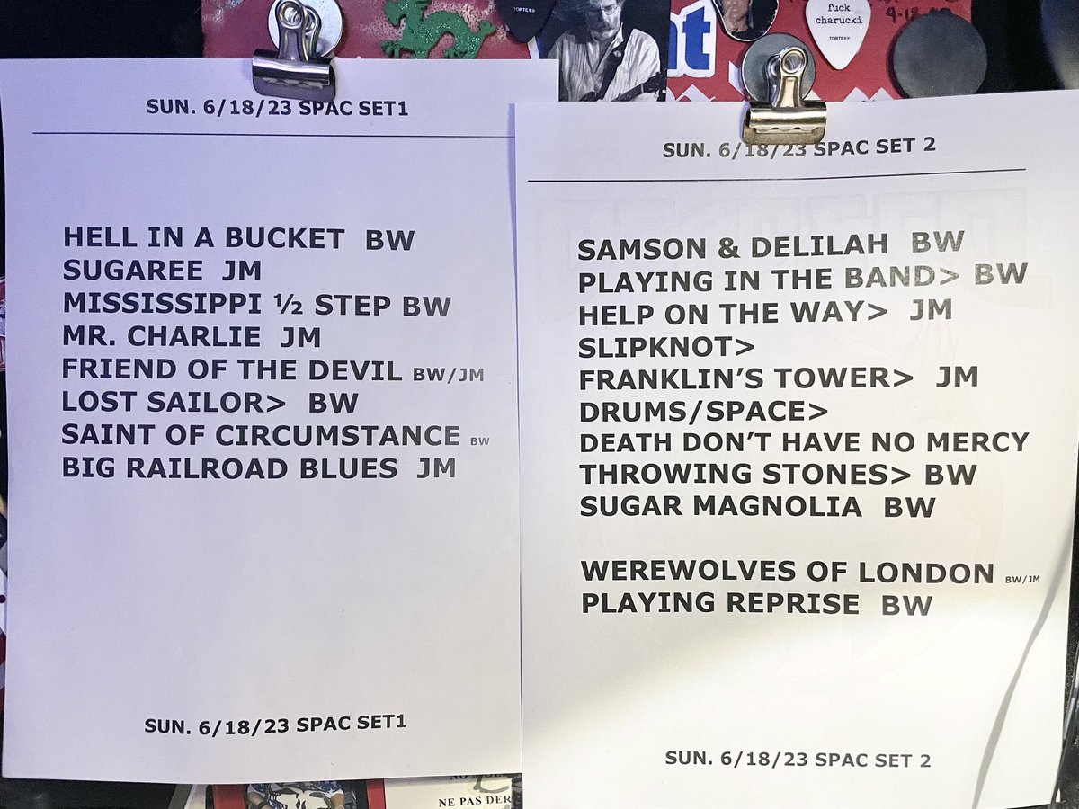 deadandcompany's tweet photo. Sun.  6/18/23 SPAC Saratoga, NY
Showtime: 716pm-10:59pm
Next show: Weds. 6/21/23 Citifield 730pm showtime, don’t be late!!
📷: Matt Busch https://t.co/20lR4ZyG8E