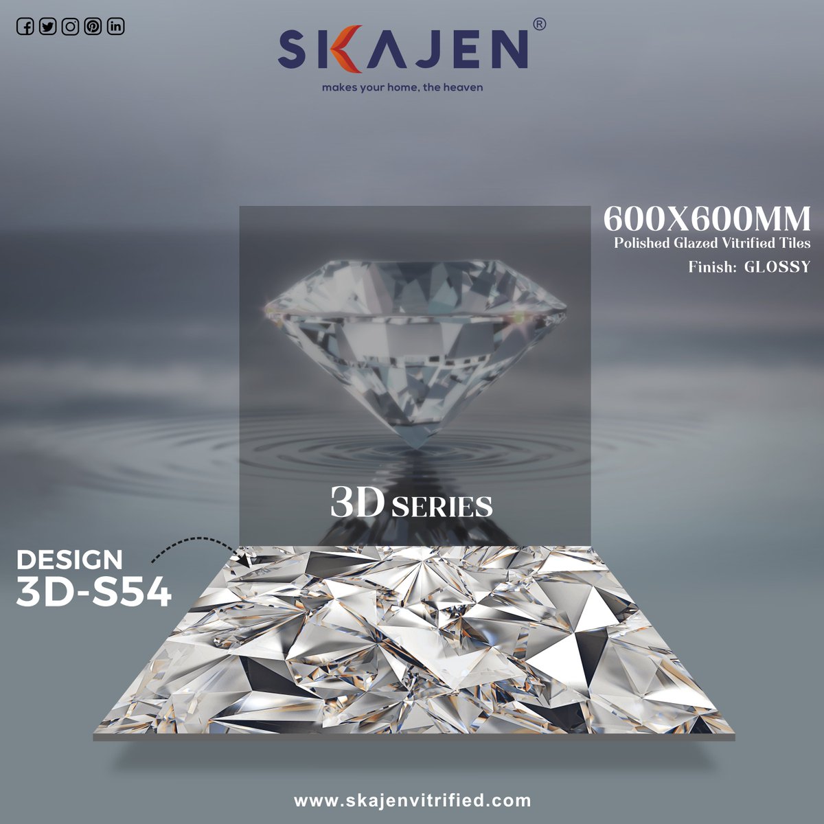 Install the subtle grace in your spaces and transform them into indulging interiors with an exclusive tiles collection our 3D design tiles.

#3dtiles #3dseries #3dDesign #glossytiles #glazedtiles #skajen #glazed #vitrified #design #architecture #tile #interior #homedecor