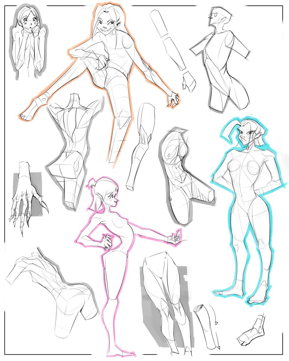 Modojo2's tweet image. Figure pose studies