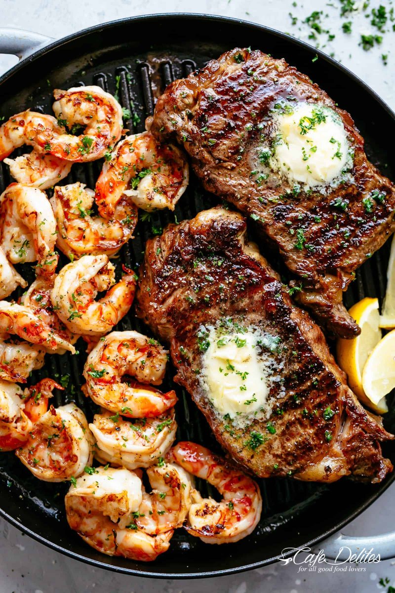 Garlic Butter Grilled Steak & Shrimp
By Karina
Recipe: cafedelites.com/garlic-butter-…

#yourfoodmap