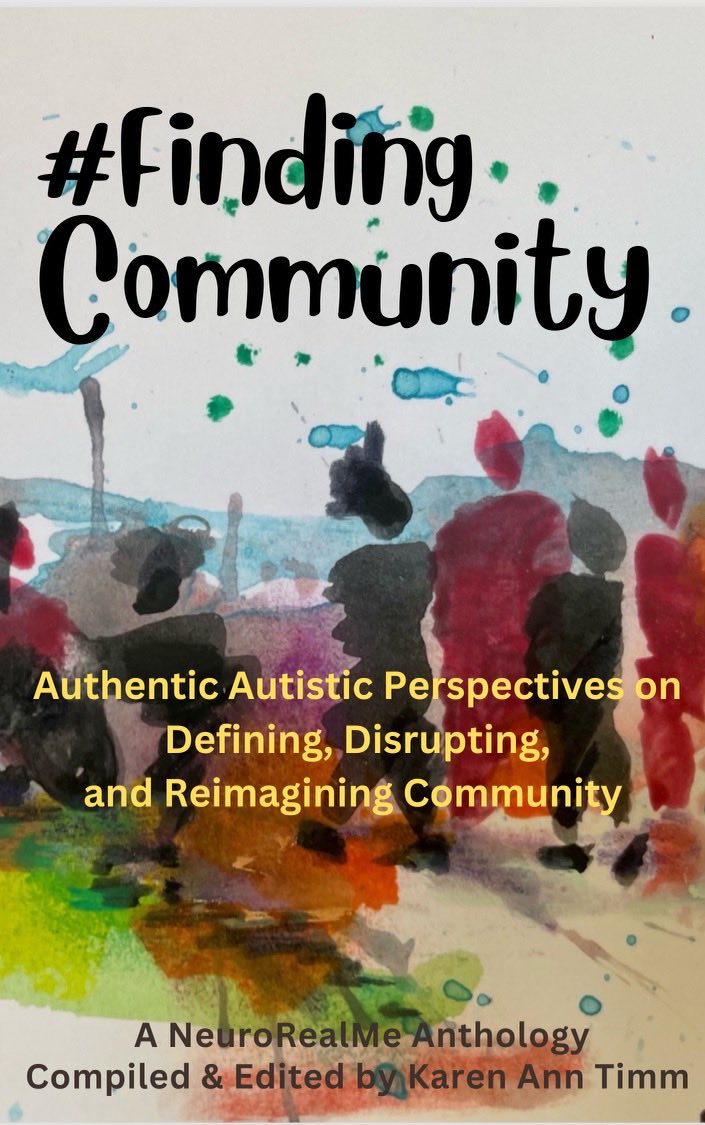 Since it’s still #AutisticPrideDay here in EDT, here is 1 more thing to celebrate before the day is over! This is the officially unofficial ‘soft launch’ of our #FindingCommunity anthology cover (w/ Ausome cover art by Aiden Lee!) CongrAutulations to all contributors! Stay tuned!