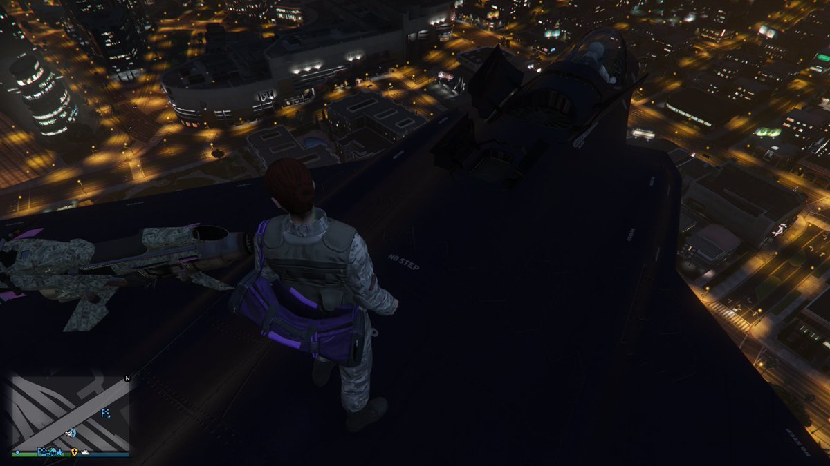 s_ryo_KB's tweet image. ホバリング中のF-35 ライトニング II（ライジュウ）の上にて。
スピード出して横に動かなければのっかっていられます♪
#GTAOnline 
#ライジュウ　
#F35lightning2