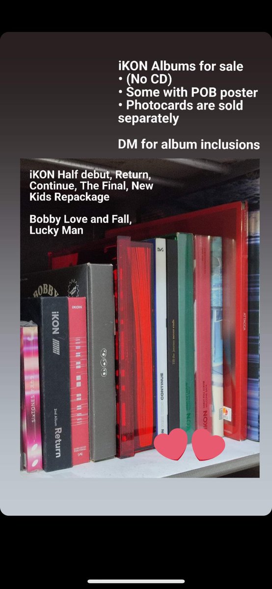 sunshinebin96's tweet photo. WTS LFB iKON albums 
 
Half debut (Red &amp; Green), Return (Black), Continue (Blue), The Final (Red), New Kids Repackage (Red)

Bobby Love and Fall (Love Ver), Lucky Man (B Ver)

Price range ₱400 - ₱750 https://t.co/3uJvxCFLEY