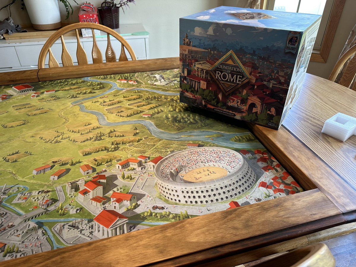 GameToppersLLC's tweet photo. Happy Father’s Day to me!!! Played a family favorite! #Foundationsofrome @ArcaneWonders just love this game and production and that Roman @GameToppersLLC mat doesn’t hurt. https://t.co/MSYzqy19Pr