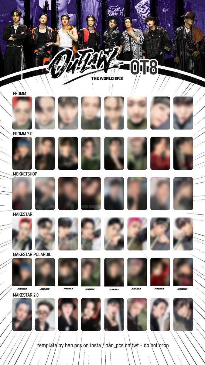 ATEEZ The World Ep 2: Outlaw OT8 pre-order benefit pc template