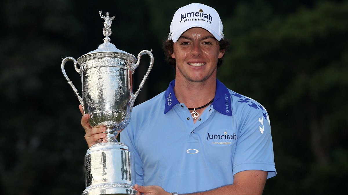 PGATour's tweet photo. Deja vu 🏆

@Wyndham_Clark and @McIlroyRory’s first win on TOUR: @WellsFargoGolf

Their second win: @USOpenGolf https://t.co/9Pw1rhii05