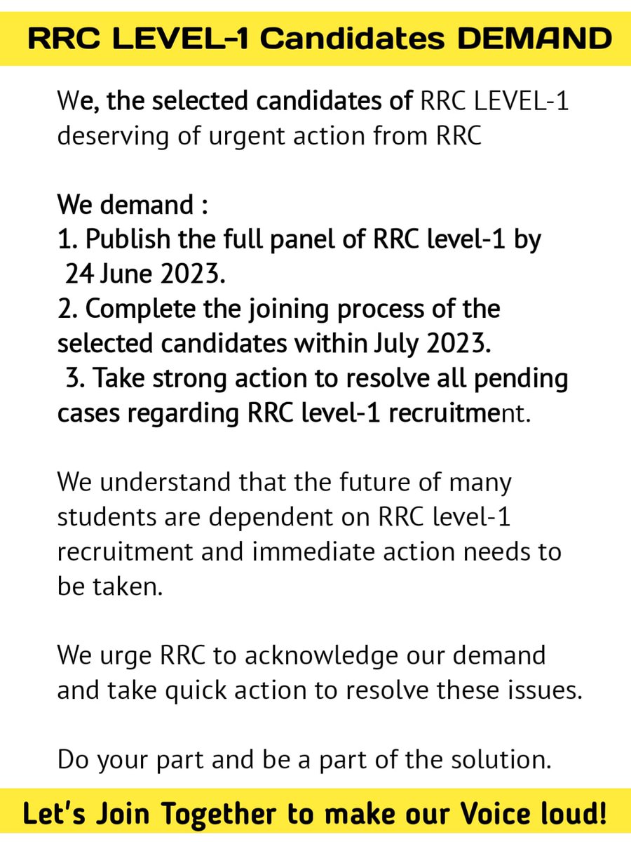 AMITSARKAR56089's tweet photo. Today's protest against RRC Eastern Railway is for not giving Full panel &amp; not starting joining process. Other RRC's have already completed their joining process &amp; working on 2 DV. 🔥🔥 #RRC_ER_Level_1_PANEL_DO_JOINING_DO 
@PMOIndia
@AshwiniVaishnaw
@RailMinIndia
@EasternRailway https://t.co/RNOlMhghq0