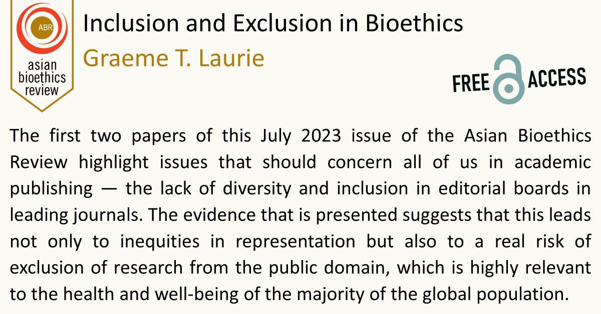 Asian Bioethics Review (@asianbioethics) on Twitter photo Inclusion and Exclusion in #Bioethics
<a href="/GraemeLaurie/">Graeme Laurie</a>
link.springer.com/article/10.100…
#Diversity #AcademicPublishing <a href="/UoELawSchool/">Edinburgh Law School</a> <a href="/SpringerEthics/">SpringerEthics</a> <a href="/SpringerSocSci/">Springer Social Sciences</a> <a href="/SpringerLaw/">SpringerLaw</a> <a href="/kaursh/">S Kaur</a> <a href="/goodfellowilhak/">Ilhak</a> <a href="/TamraLysaght/">Tamra Lysaght Ph.D</a> <a href="/udo_schuklenk/">schuklenk</a> <a href="/ProfWiddows/">Heather Widdows</a> @ashcroftethics Inclusion and Exclusion in #Bioethics
<a href="/GraemeLaurie/">Graeme Laurie</a>
link.springer.com/article/10.100…
#Diversity #AcademicPublishing <a href="/UoELawSchool/">Edinburgh Law School</a> <a href="/SpringerEthics/">SpringerEthics</a> <a href="/SpringerSocSci/">Springer Social Sciences</a> <a href="/SpringerLaw/">SpringerLaw</a> <a href="/kaursh/">S Kaur</a> <a href="/goodfellowilhak/">Ilhak</a> <a href="/TamraLysaght/">Tamra Lysaght Ph.D</a> <a href="/udo_schuklenk/">schuklenk</a> <a href="/ProfWiddows/">Heather Widdows</a> @ashcroftethics