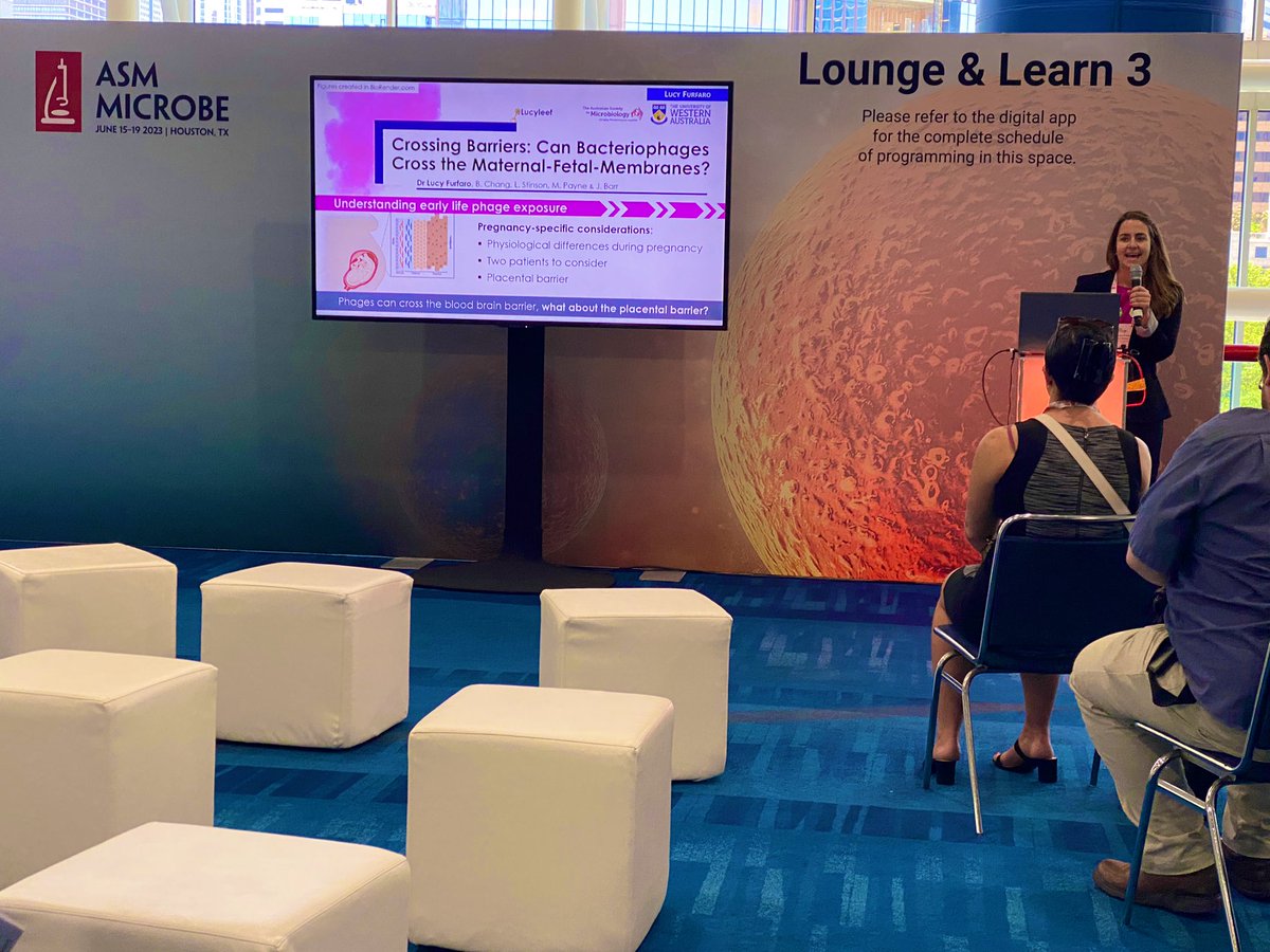 Great rapid fire talk presented by <a href="/Lucyleef/">Lucy Furfaro</a> at #ASMicrobe 2023. 

Always a delight hearing about the exciting findings from her and her research team #microbiology #GBS #phages