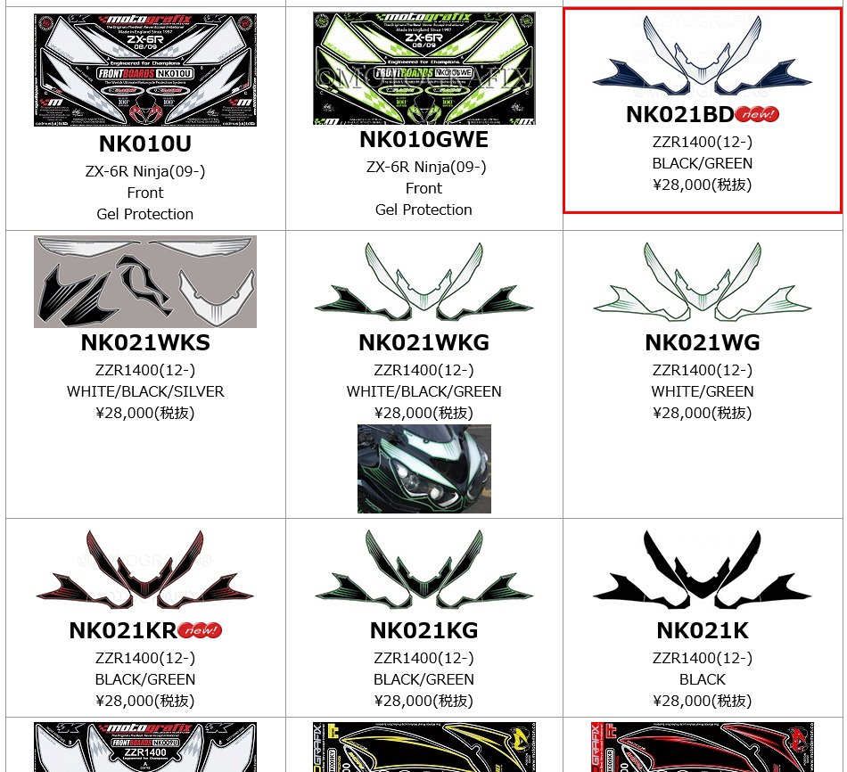 nexxs_japan's tweet photo. ご好評いただいております #MOTOGRAFIX 社より #KAWASAKI #ZZR1400(12-)専用 #フロントパッド NEWカラー新発売!紫外線に強い特別な特殊ビニール素材で制作されており、車種に合わせたカラー・デザインをラインナップ。https://t.co/atMYIK4qaV
#カワサキ #モトグラフィックス #FrontPad #NEXXS https://t.co/JpPNtCe66O