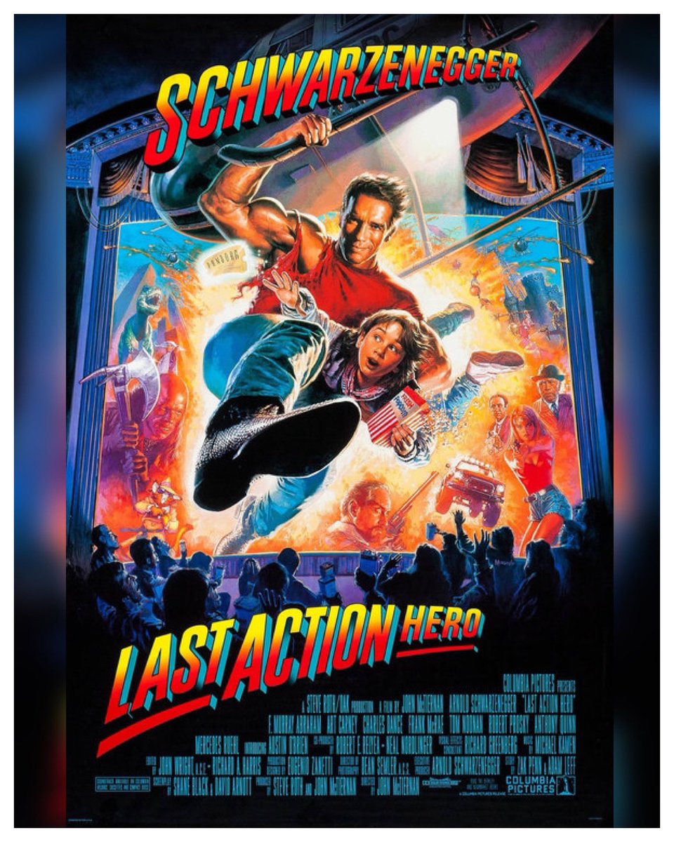 30 Years #LastActionHero Starring: #ArnoldSchwarzenegger #AustinOBrien #CharlesDance #RobertProsky #TomNoonan #FrankMcRae #AnthonyQuinn #BridgetteWilson #FMurrayAbraham #MercedesRuehl #ArtCarney #DannyDeVito Directed By: #JohnMcTiernan
 
#WreckLeaguePodcast