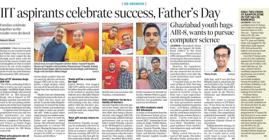 How #Lucknow kids celebrated 
 #jeeadvanced2023 success on #FathersDay