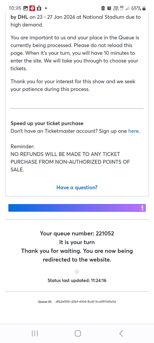 Jasperine's tweet photo. @bevitot Aku pun gini... udh msk dr link yg di email udh 1 jam lebih di queue eh ga ad linknya . Jd gmn ni? Masa queue ulang cobak https://t.co/a2qNu5qKCd