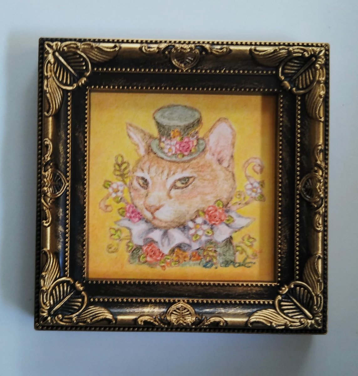原画】『奏でる音色の行方』(猫 楽器 絵画