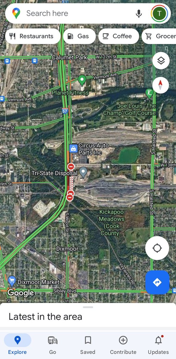 #ChicagoScanner #chicagotraffic #chitraffic Rollover crash with pin in reported 127th northbound. (Looks like 137th st)