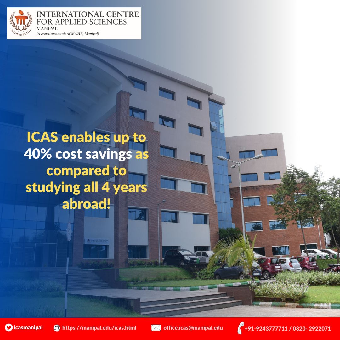 Explore the International Engineering Program at ICAS, where you study 2 years in Manipal & 2 years in a foreign university.

Admissions are now open for all.
Visit: lnkd.in/dwttSuZk

#ICASMAHE #ICASManipal #ExperienceEminance #ExperienceManipal #InstituteOfEminence #mahe