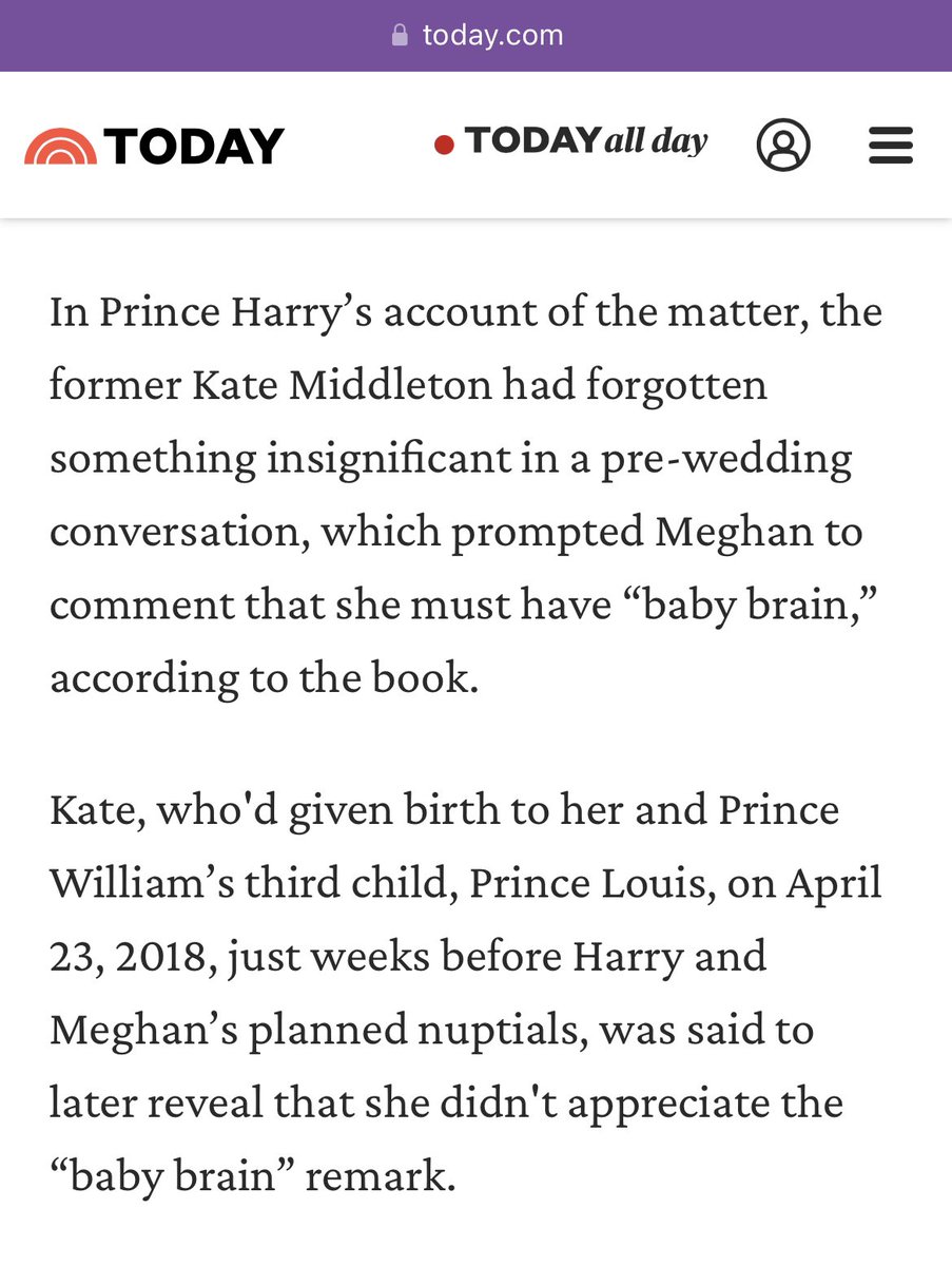 Who could forget #Tiaragate, “she made me cry”, & hormones? Yes. #MeghanMarkle allegedly made Kate cry, even tho MM blamed Catherine for making HER cry. Then H came out & confirmed Meghan made Kate cry, then Meghan blamed Kate’s tears on #BabyBrains. Zero accountability for Meg.