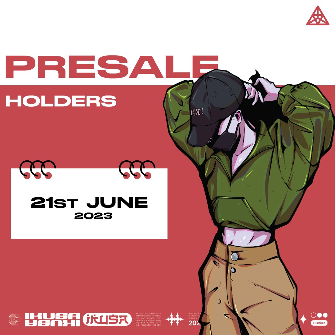 HOLDER PRESALE DATE REVEAL!

Date: 21st June 2023
Time: Join our official discord for the exact time! 
Link: discord.gg/qENk6PXnK4

For all non holders, sign up on the waitlist through our website to get access to the Waitlist presale!
Link: drop.ikusa.xyz

#ikusa
