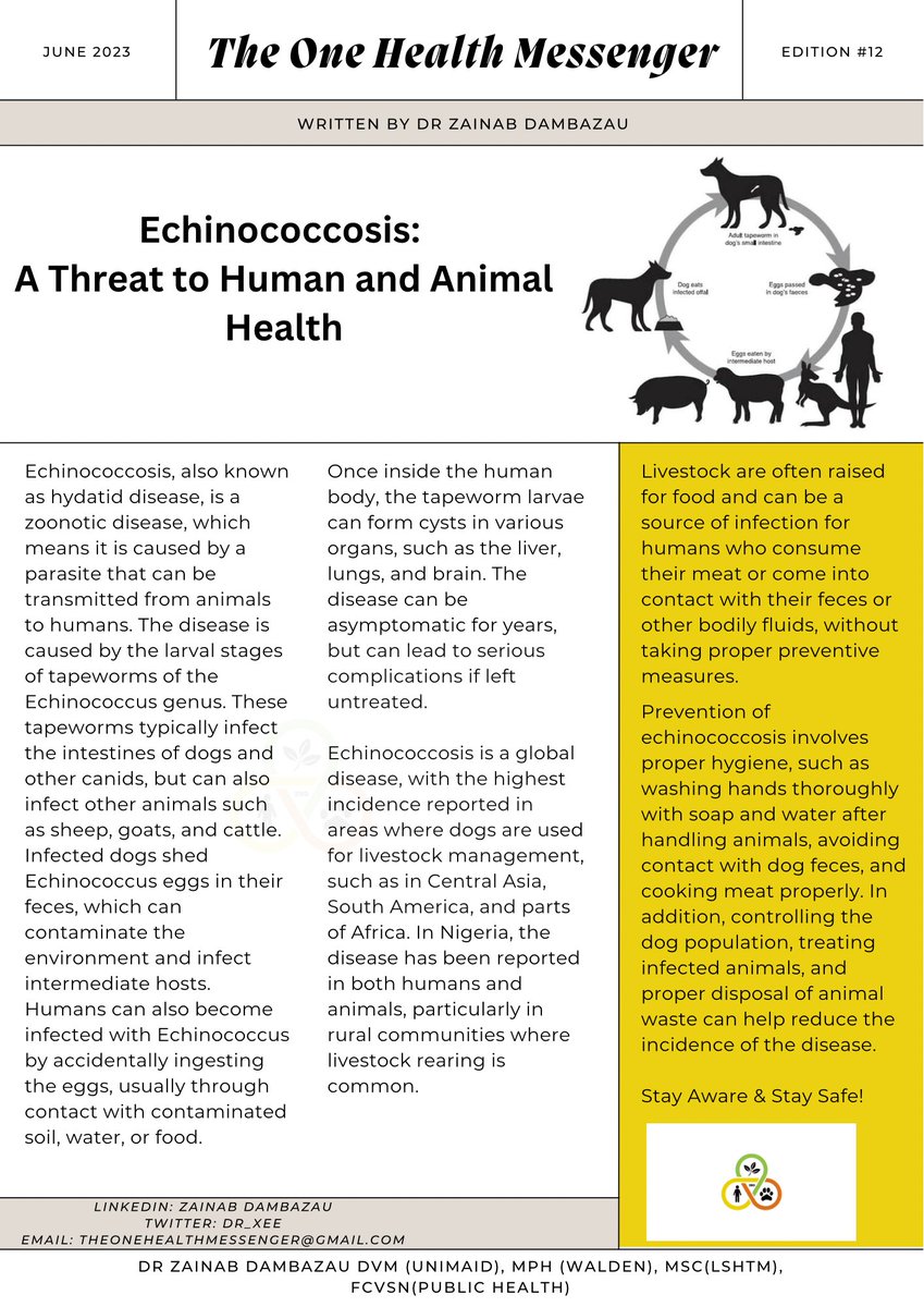 Consuming diseased animals can lead to the transmission of diseases to humans, which can range from mild to severe cases. Echinococcosis can cause damage to organs such as the liver, lungs, and brain,and can be fatal if left untreated.
Let’s raise awareness together
#OneHealth