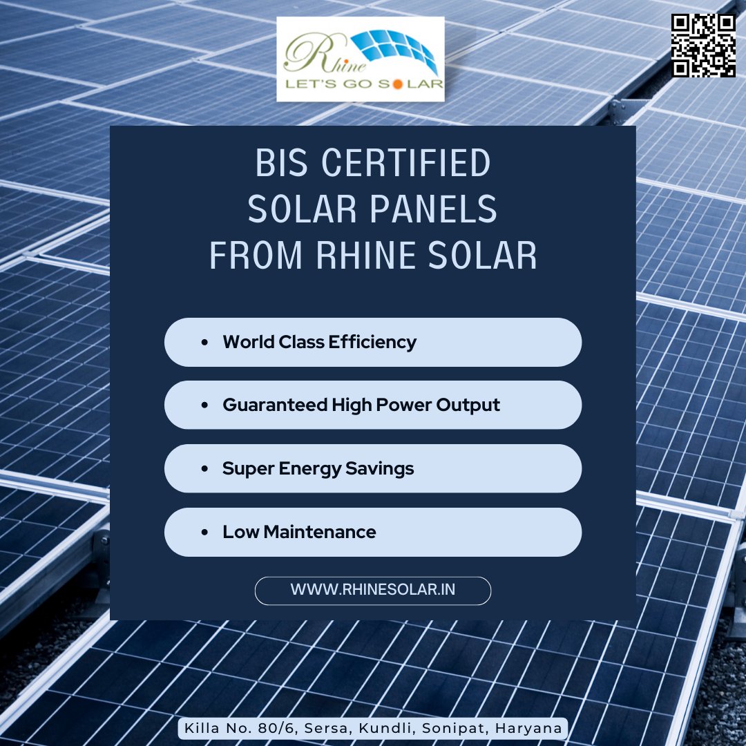 🔋 Take control of your energy future with our BIS Certified solar panels, delivering unmatched performance and durability. Enjoy benefits of sustainable power while reducing your carbon footprint. #SolarEnergy #PowerfulPerformance #Sustainability

bit.ly/33iKw4m