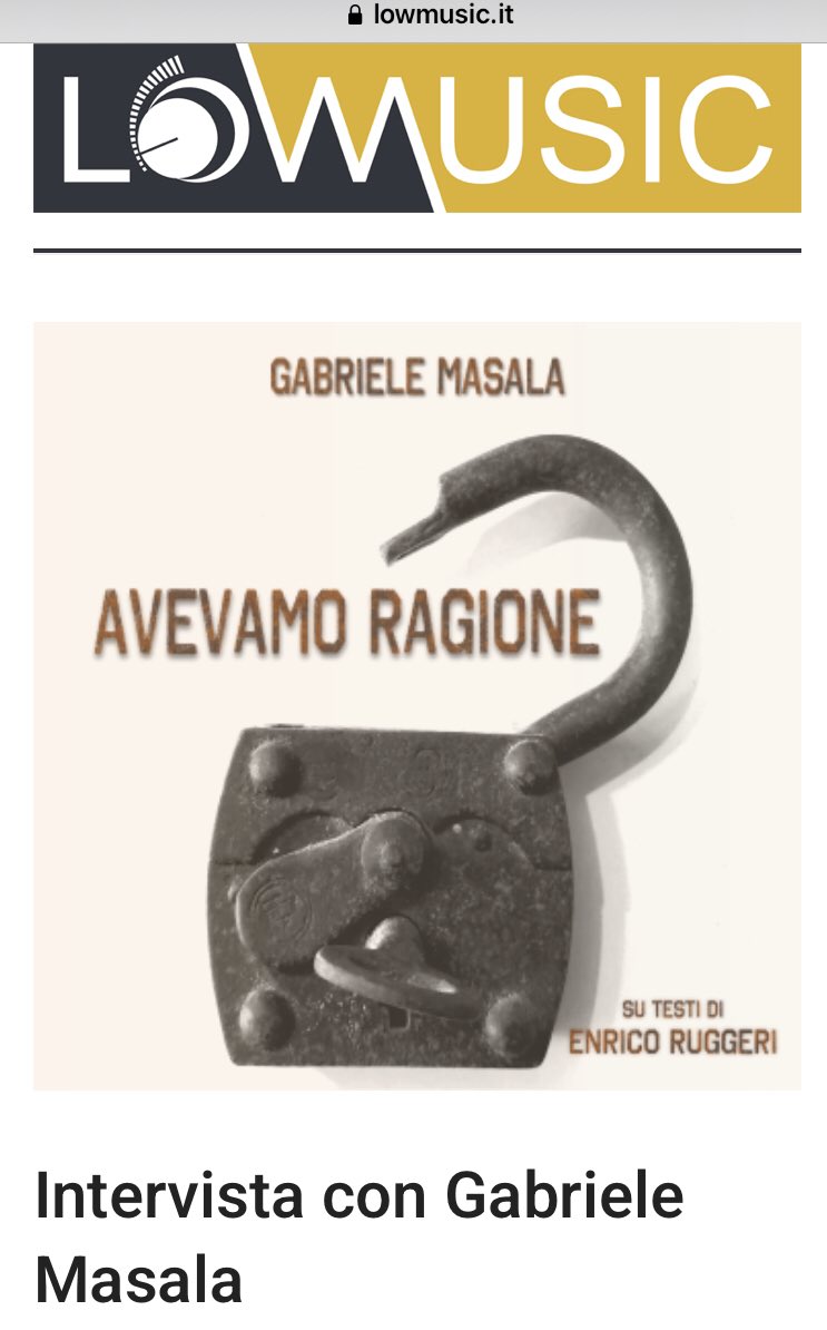 lowmus's tweet photo. #gabrielemasala #intervista https://t.co/tP5yVkrZUK @L_altoparlante https://t.co/NRJ3YHWE2L