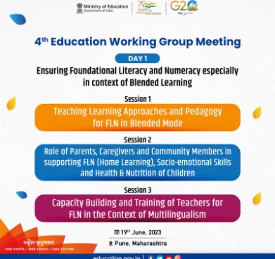 Let's harness the power of education to shape a brighter future together!
➡️ Teaching Learning Approaches and Pedagogy for FLN in Blended Mode
➡️ Role of Parents, Caregivers and Community Members in supporting FLN
➡️ Capacity Building & Training of Teachers
#G20janbhagidari