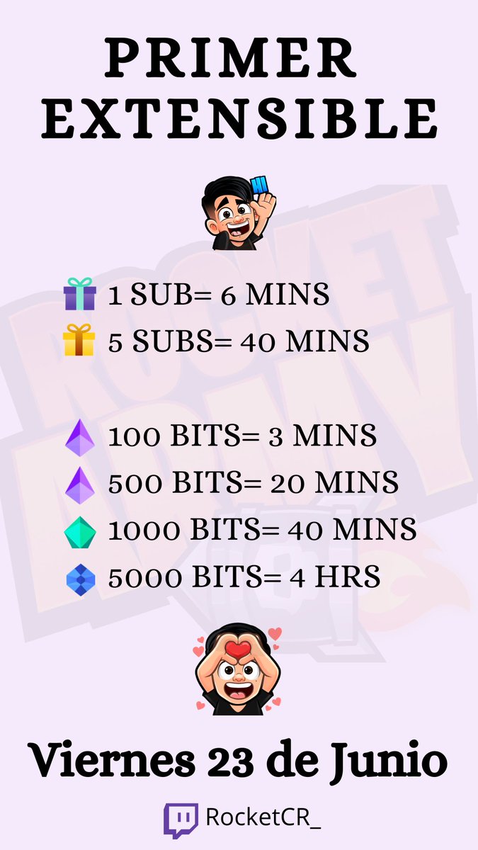 Parcerosss tenemos el primer extensible del canal este viernes 23 a las 4pm hora Col🇨🇴

RT🔄 y FAV❤️ se agradece