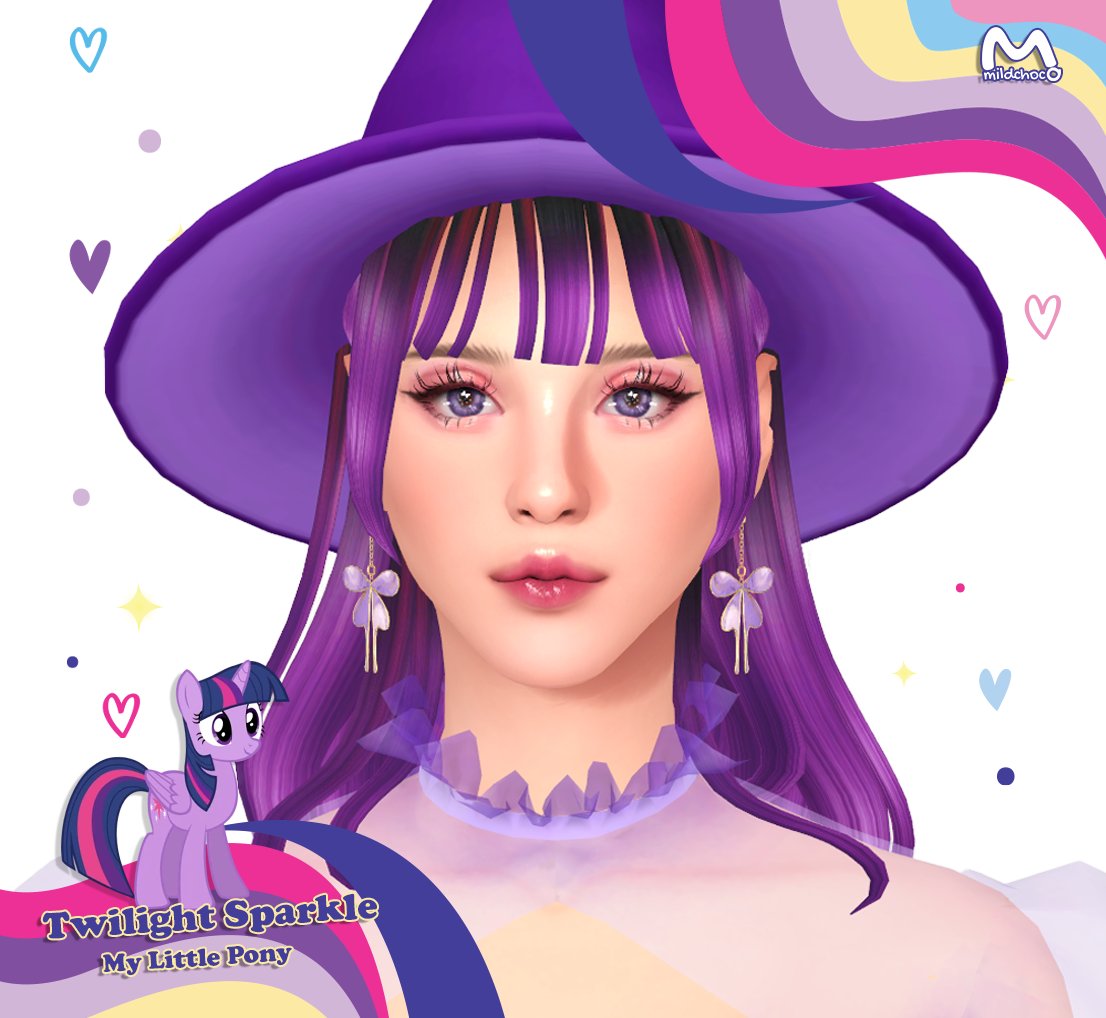Mildchocco's tweet photo. 💜Twilight Sparkle &amp; Spike My Little Pony Sim🦄

ID Gallery : OHello_BrownieO 
Item name : ☆ Twilight Sparkle ★
Item name : ☆ Spike ★

#TheSims4 #mylittlepony #ShowUsYourSims https://t.co/XMPtqZIFCe