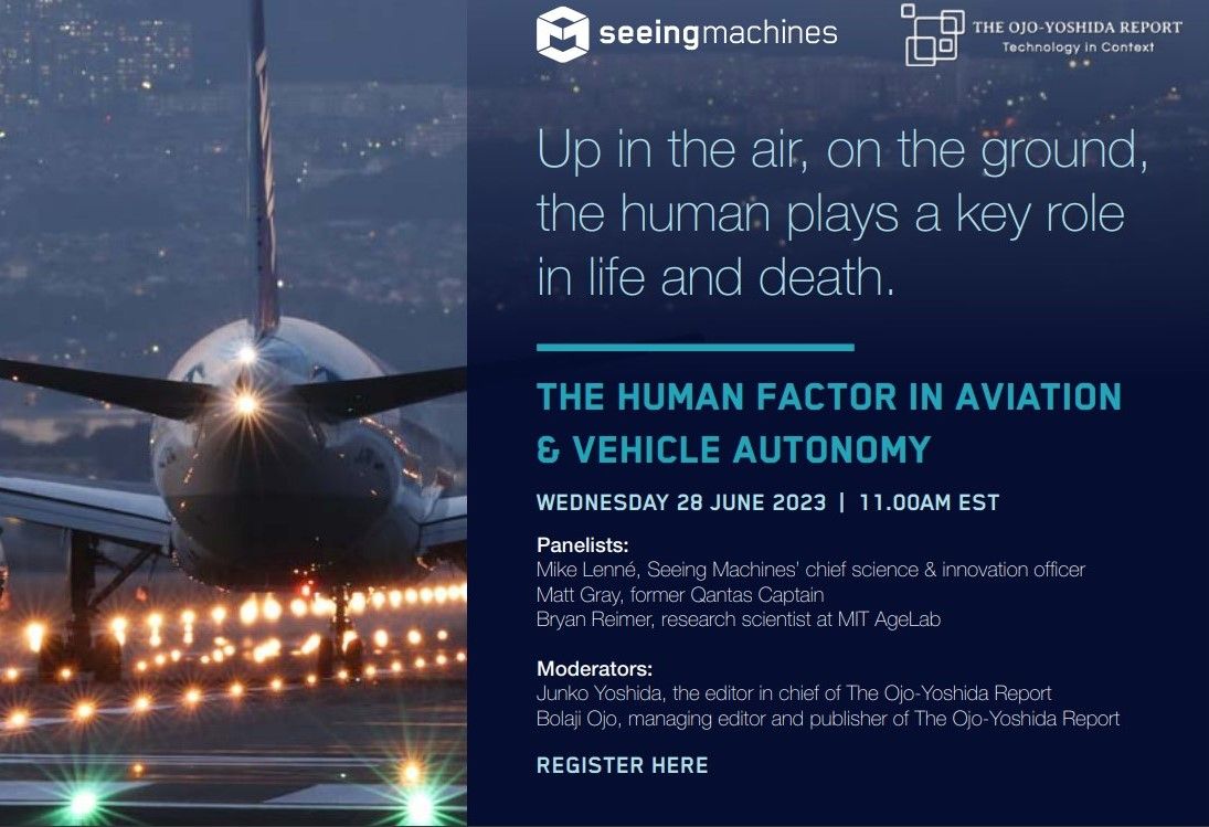 We're delighted to sponsor this @ojoyoshida panel with @junkoyoshida & @Bolaji_Ojo_Tech & featuring leading experts @DrMikeLenne, @bryan_reimer & Matt Gray as they discuss how critical human behavioural understanding is to transport #safety. Register now: hubs.ly/Q01TVvvt0