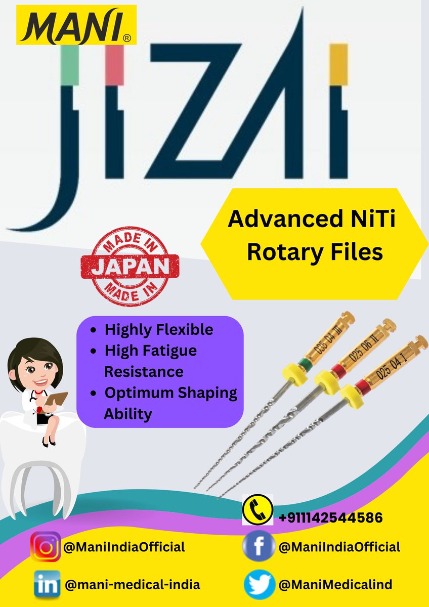 🉑𝐉𝐈𝐙𝐀𝐈 - #FREEDOM to #Endo:🧑‍🏫
🈺𝐉 - Just the right amount of cutting efficacy🦷
㊙  𝐈 -  Impressive Performance 🫵
㊗  𝐙 - Zippy uniform cutting 👀
🈴𝐀 - Astonishing elasticity 📢
🈯 𝐈 - Imaginative💯
#MANI #Jizai #dentalcommunity #madeinjapan #dentalcare #masterofendo