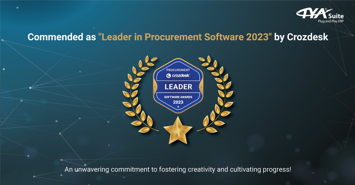 Exciting News❗

TYASuite is honored to be named the 'Leader in Procurement Software 2023' by Crozdesk!

Thank you to our amazing team & valued clients for making this possible.✨🤩

#awardwinners #procurementsoftware #procurementexcellence #awards2023 #tyasuite