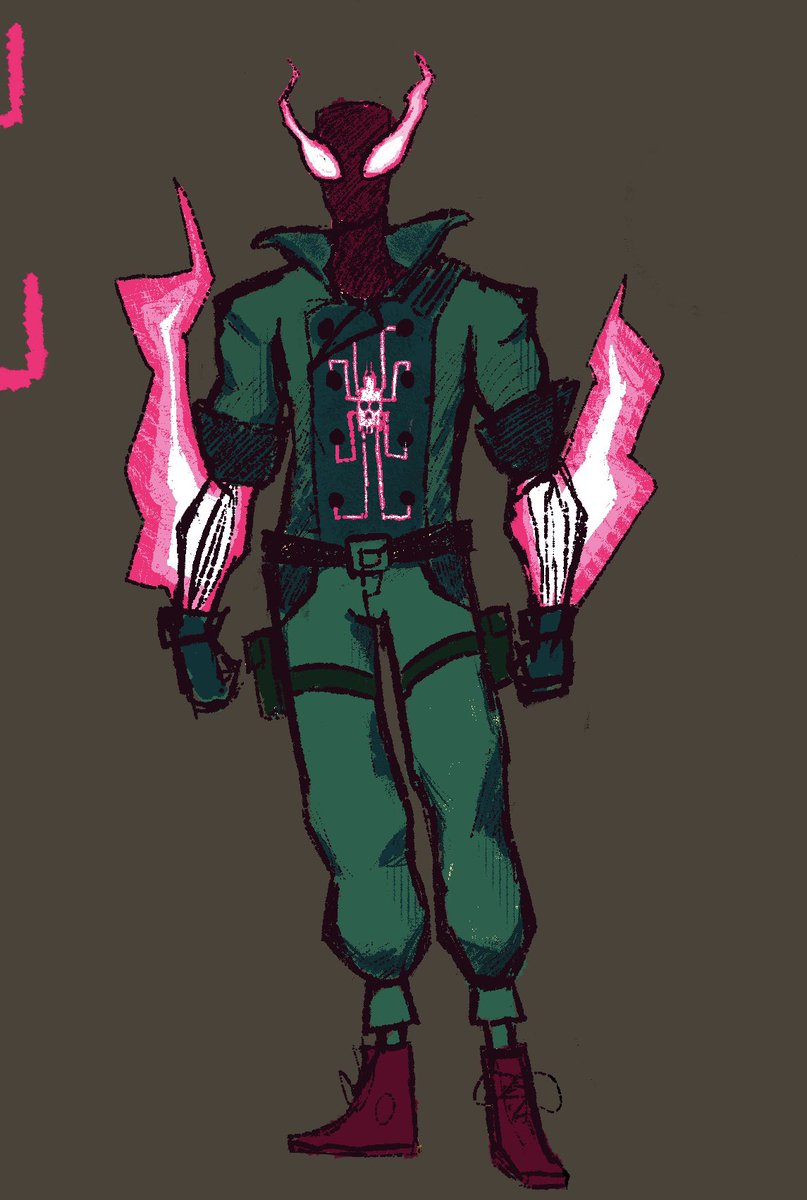 TheMelonNade's tweet photo. SOUL-SPIDER 
I made a ghost rider spidersona
He has a bike but I wasn't happy with it so i'll redesign it later :)
#SpiderManAcrossTheSpiderVerse #spidersona #spidersonaart https://t.co/uzW19FpcWC