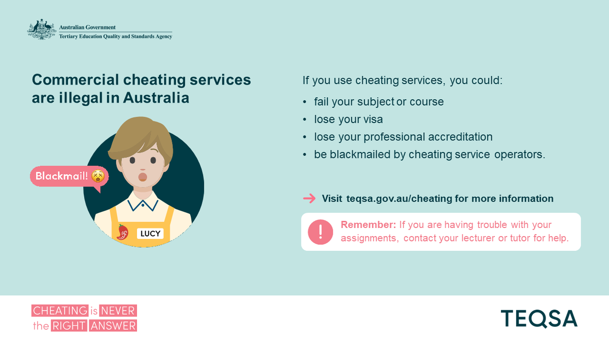 TEQSAGov's tweet photo. For #GoodPractice Monday we're sharing our updated academic integrity PowerPoint and poster kits. These free resources aim to build student understanding of #AcademicIntegrity and Australia's anti-commercial #AcademicCheating laws.
➡️ https://t.co/41mAF9iad8
#HigherEd #OzHe https://t.co/EXSxVkbehI