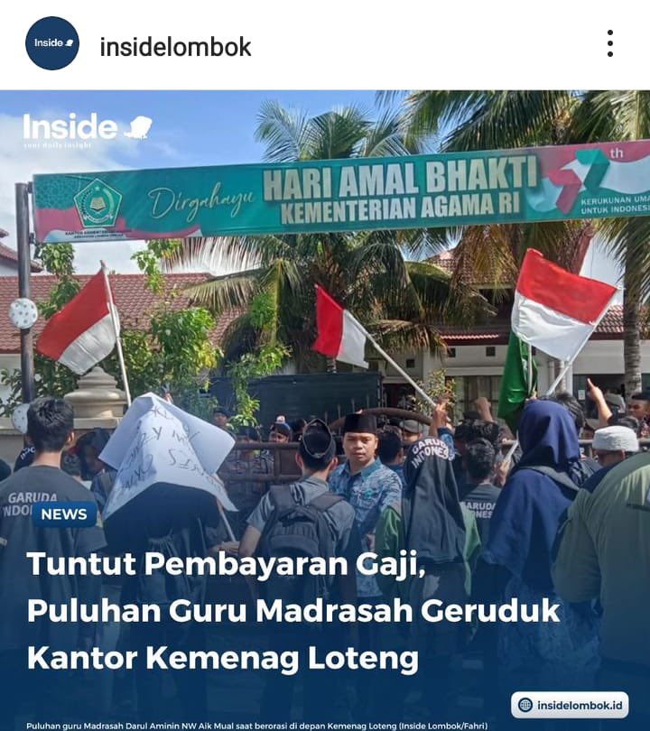 Pendidikan kita harus cerah dan mencerahkan. Jangan sampai nasib guru honorer gelap gulita. Semoga ada itikad baik dari Kemenag Loteng.

<a href="/jokowi/">Joko Widodo</a>
<a href="/Kemenag_RI/">Kementerian Agama RI</a>
<a href="/YaqutCQoumas/">Yaqut Cholil Qoumas</a>
<a href="/MS_Didu/">Muhammad Said Didu</a>
<a href="/susipudjiastuti/">Susi Pudjiastuti</a>
<a href="/Fahrihamzah/">#AyoMoveOn2024</a>