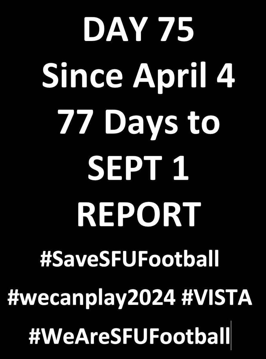 #wecanplay2024 #VISTA

#SaveSFUFootball 🇨🇦🏈

#WeAreSFUFootball

Sign the petition:
forms.office.com/r/6DSz3ixMsY

<a href="/CFL/">CFL</a> <a href="/BCLions/">BC LIONS</a> <a href="/CFLPA/">CFLPA</a> <a href="/CFL_Alumni/">CFLAA</a> <a href="/SFU/">Simon Fraser University</a> <a href="/USPORTSca/">U SPORTS</a>