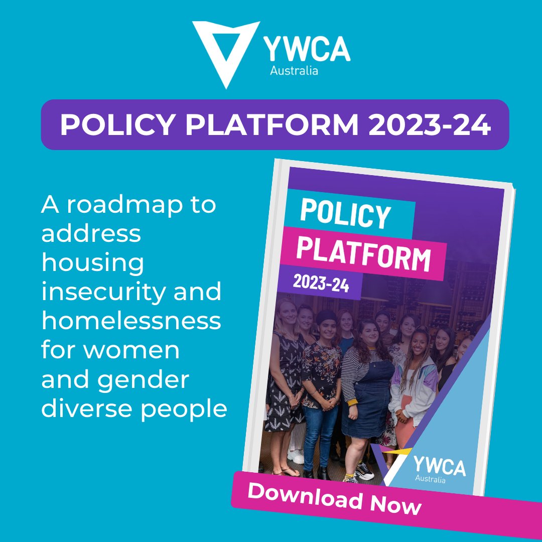 We’re proud to launch our transformative Policy Platform 2023-2024, outlining the roadmap to address housing insecurity and homelessness for women and gender diverse people. Learn more: ywca.org.au/advocacy/